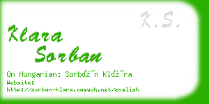 klara sorban business card